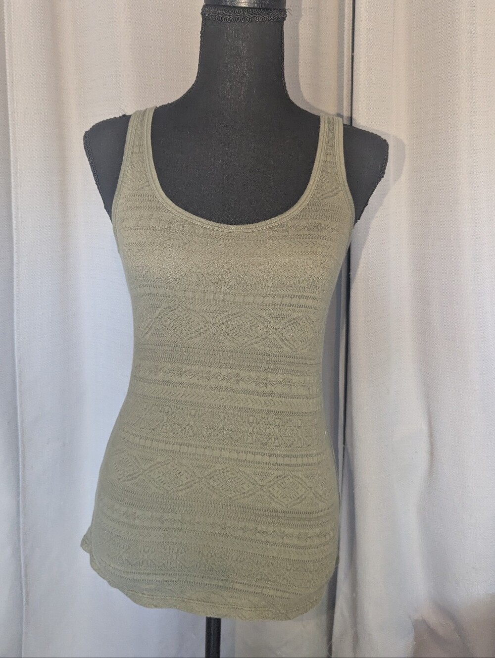 SO Olive Green Textured Knit Tank Top